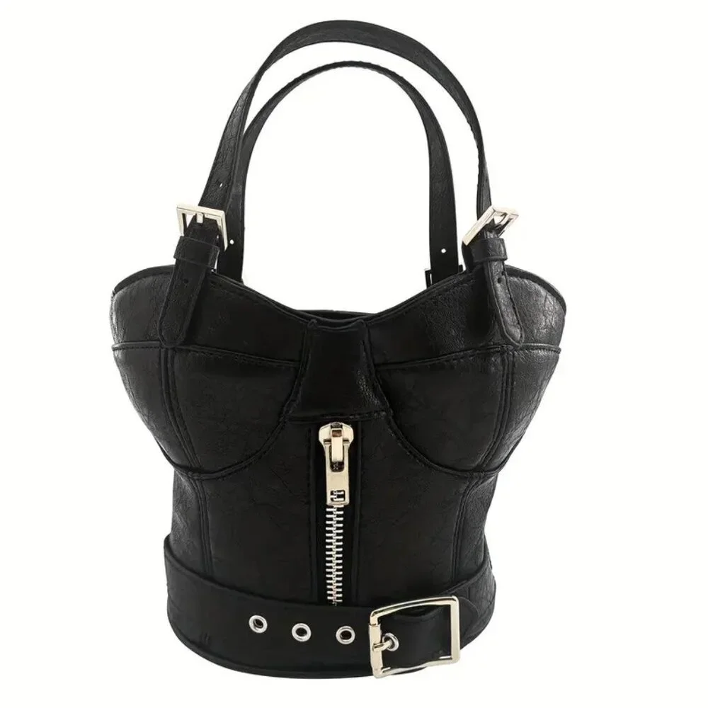 💋Chic Sexy Corset-Style Small Bucket Handbag Punk Purse with Bold Personality❤️ - Picture 6 of 11